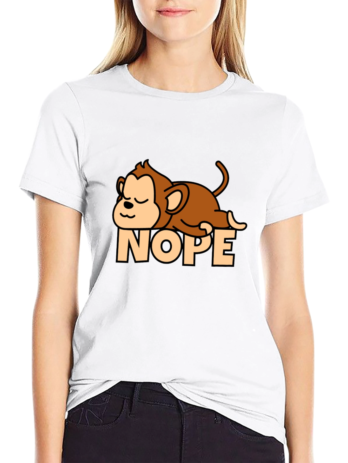 Nope Monkey T-Shirt - Lazy Funny Relax Graphic Tee