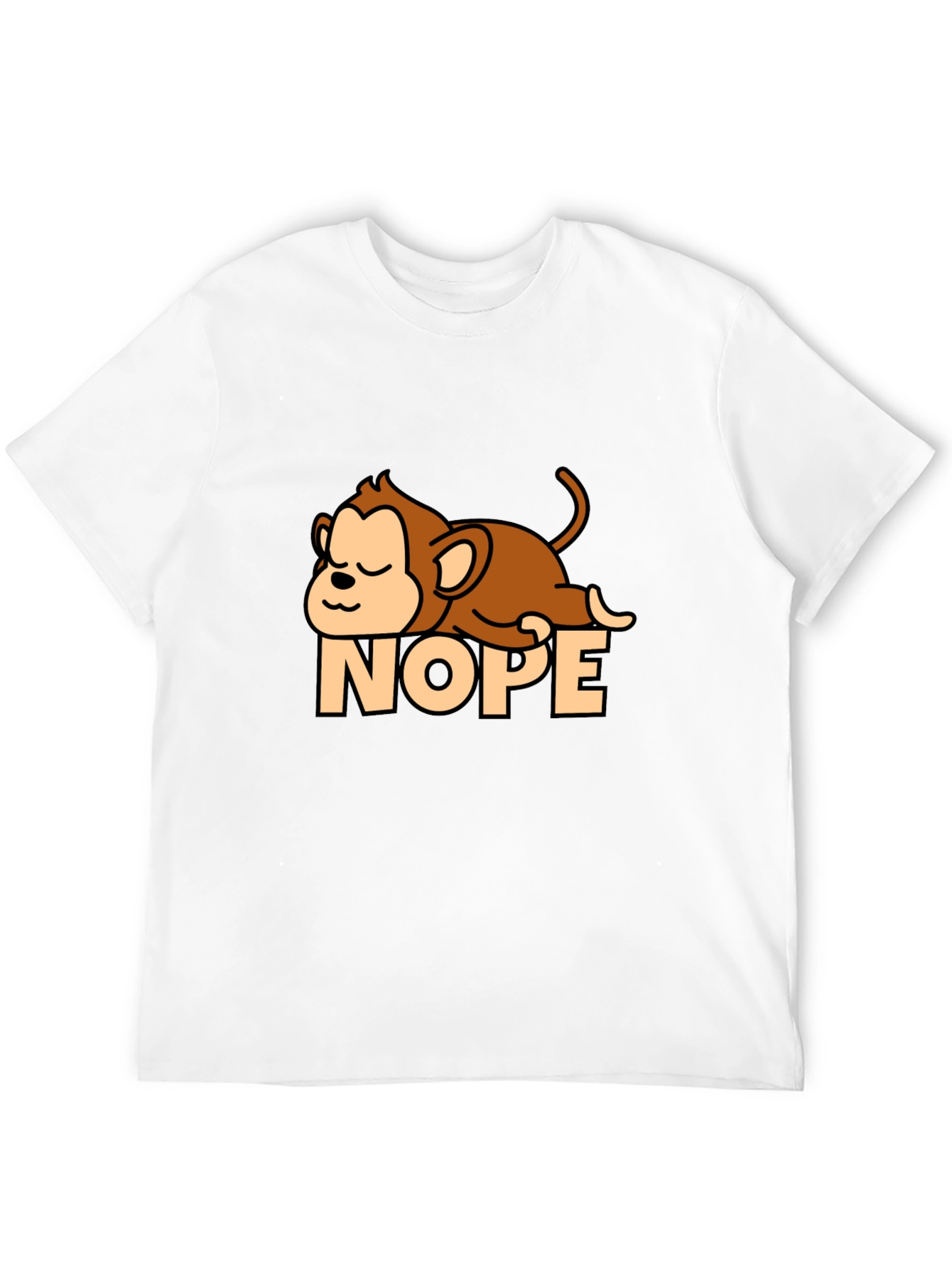 Nope Monkey T-Shirt - Lazy Funny Relax Graphic Tee