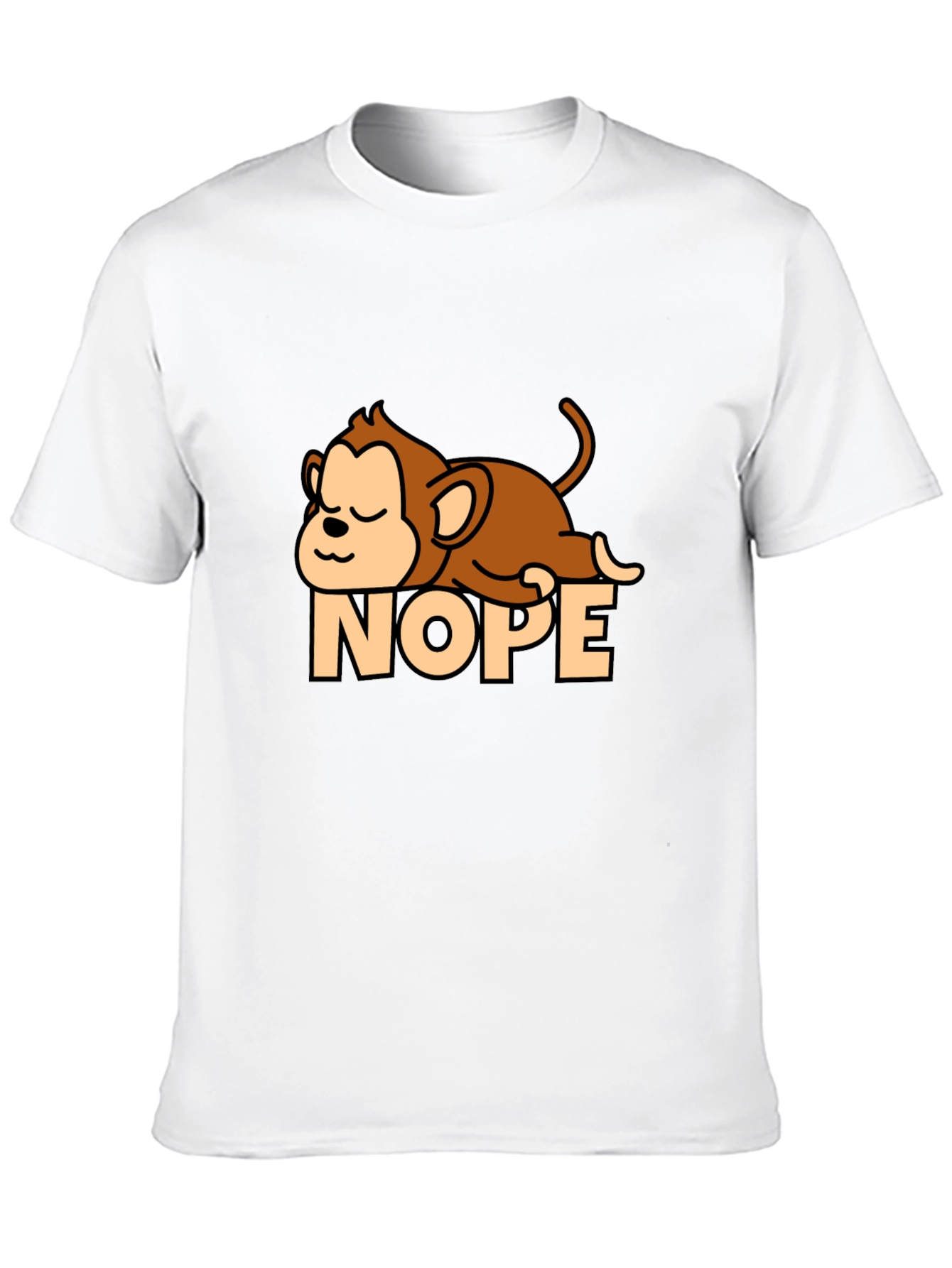 Nope Monkey T-Shirt - Lazy Funny Relax Graphic Tee