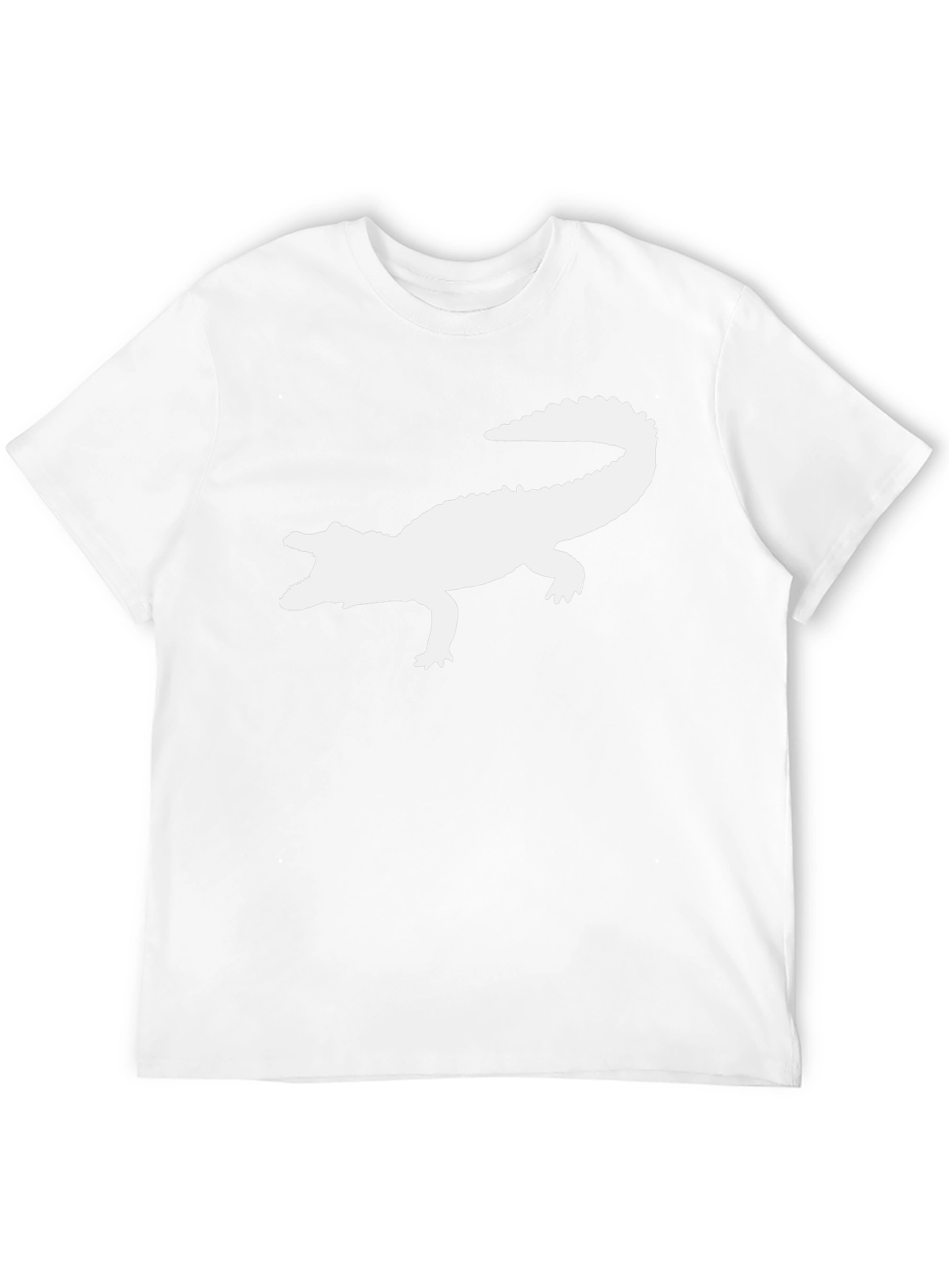 Crocodile Silhouette Graphic Tee - Black Cotton T-Shirt