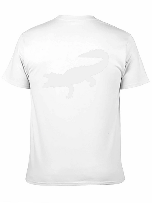 Crocodile Silhouette Graphic Tee - Black Cotton T-Shirt