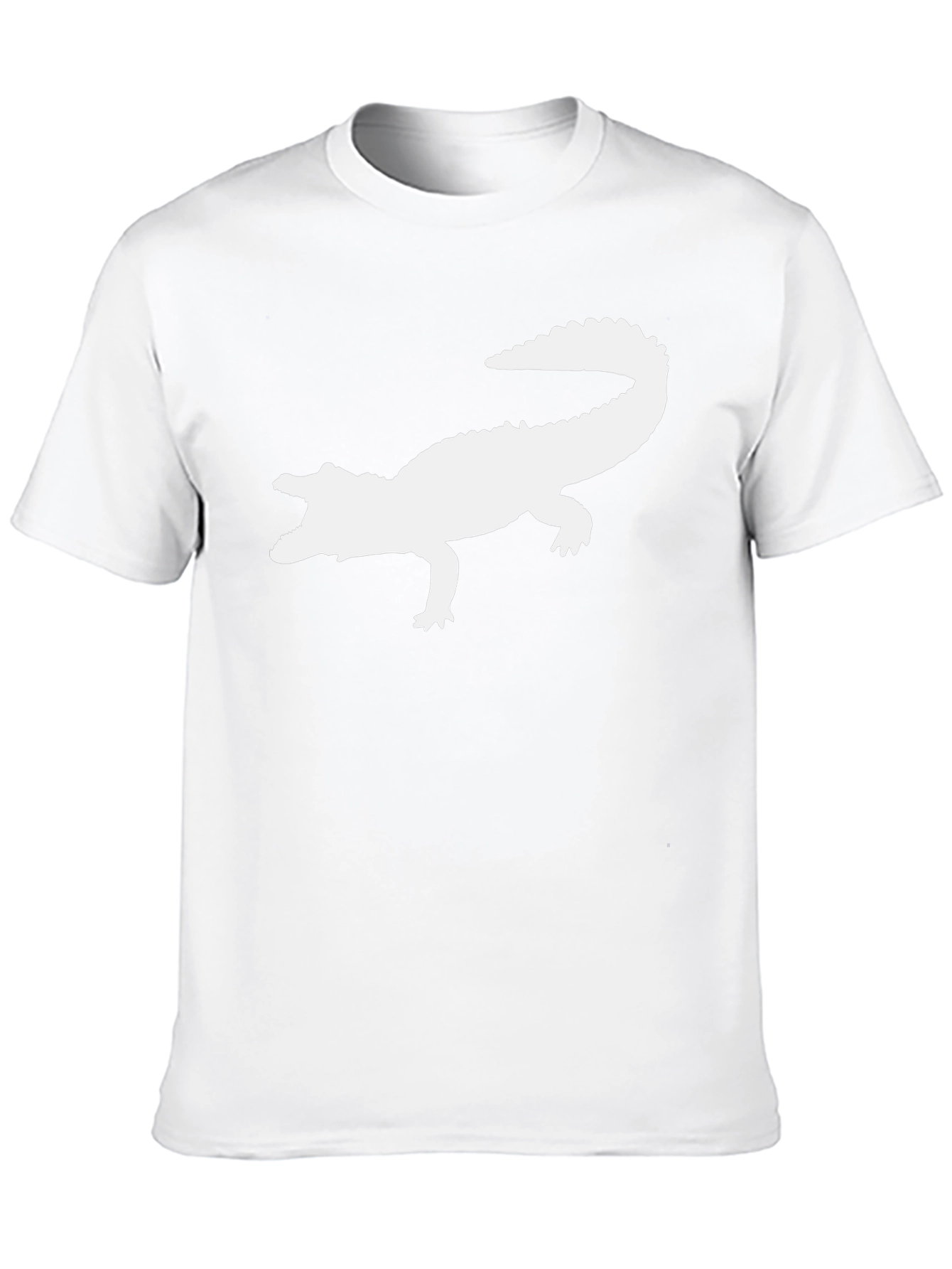 Crocodile Silhouette Graphic Tee - Black Cotton T-Shirt