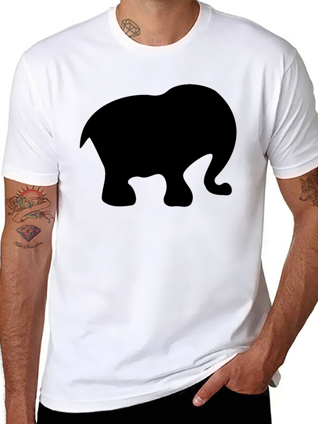 Black Elephant Silhouette T-Shirt