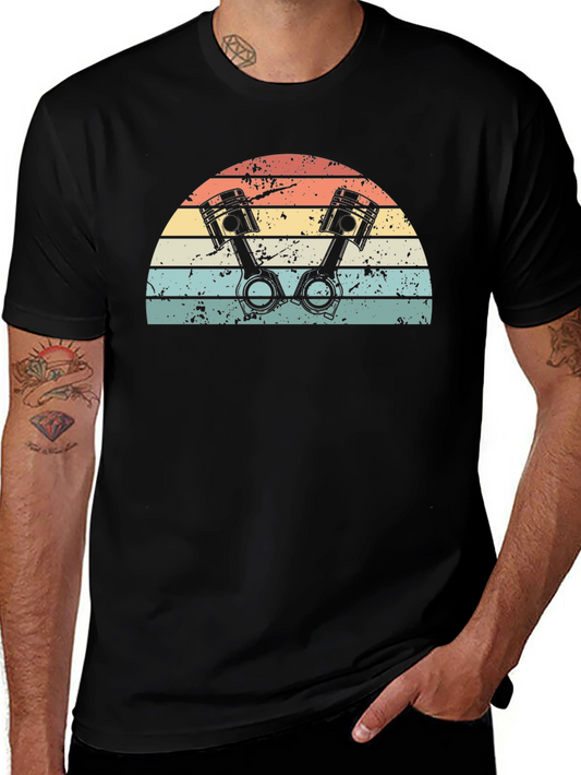 Vintage Piston Sunset Graphic T-Shirt