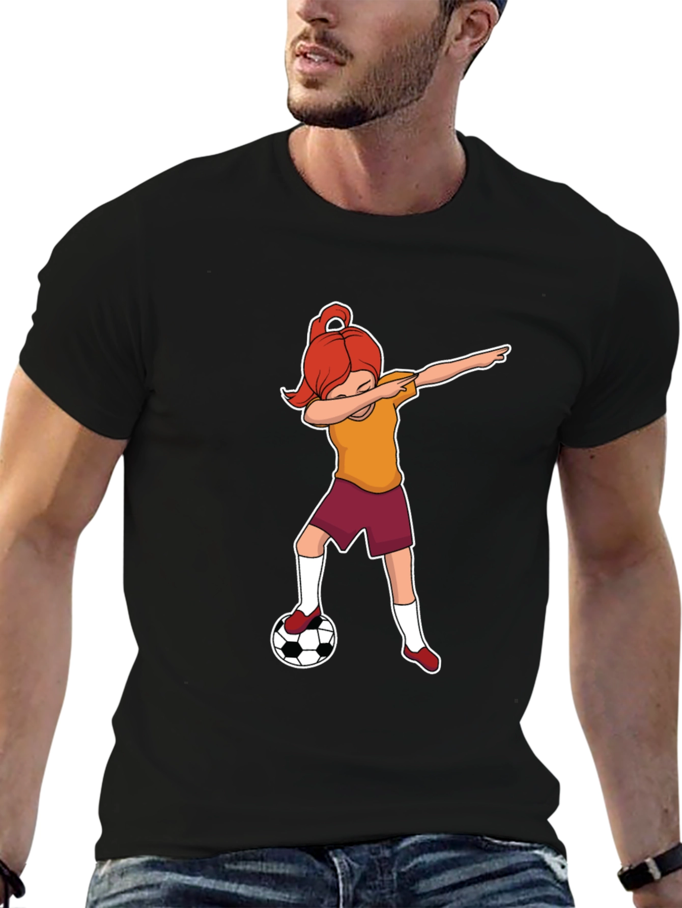 Soccer Dabbing Girl Graphic T-Shirt