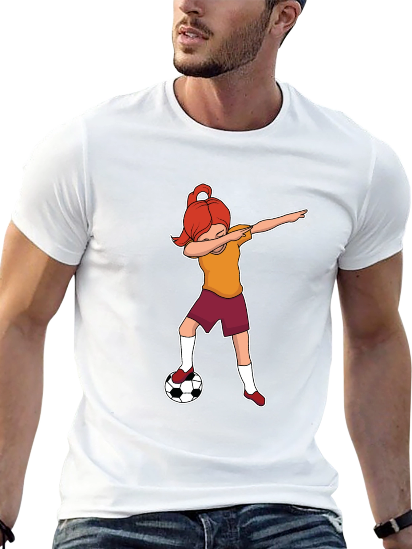 Soccer Dabbing Girl Graphic T-Shirt
