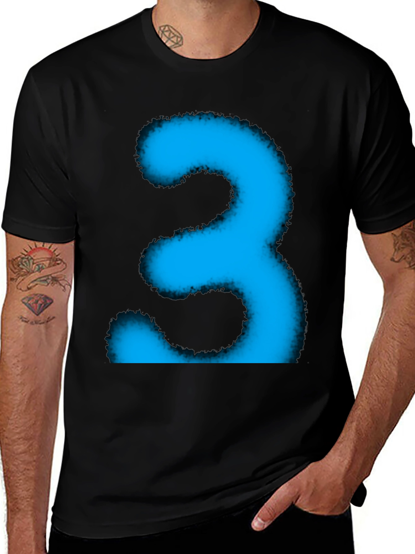 Cool Blue Number Three Graphic Tee