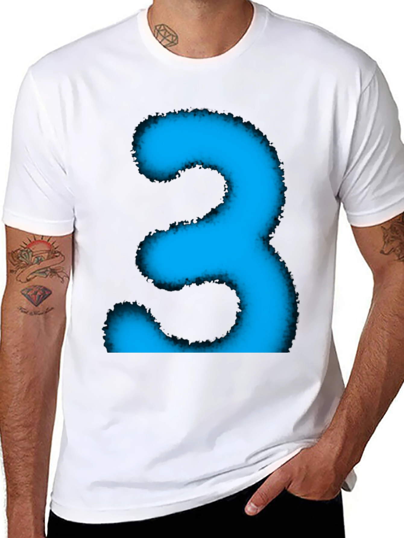 Cool Blue Number Three Graphic Tee