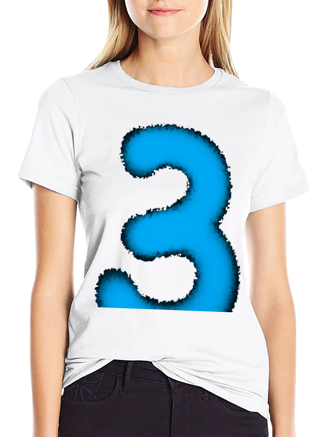 Cool Blue Number Three Graphic Tee