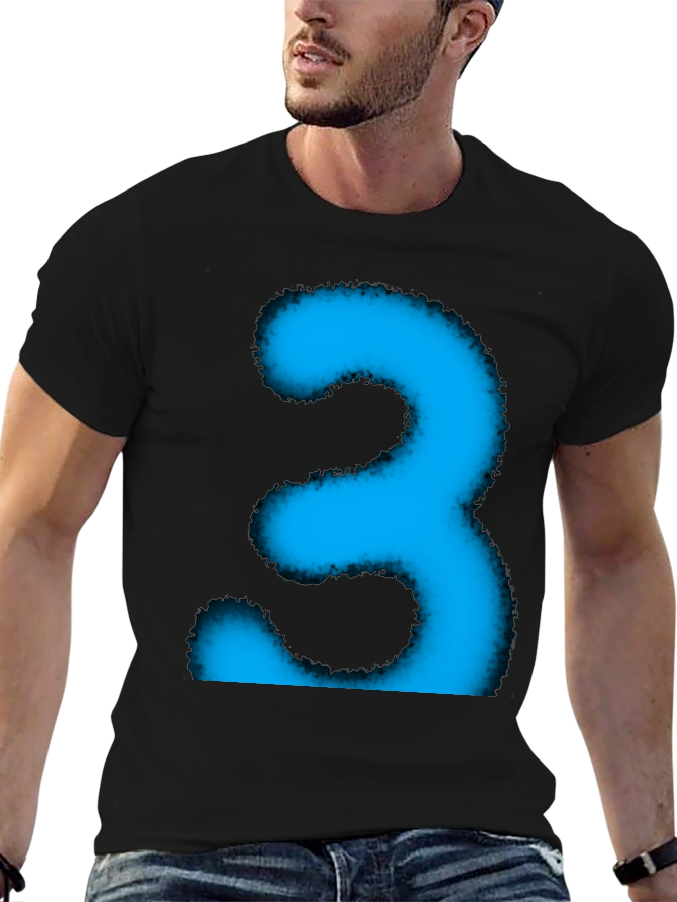 Cool Blue Number Three Graphic Tee
