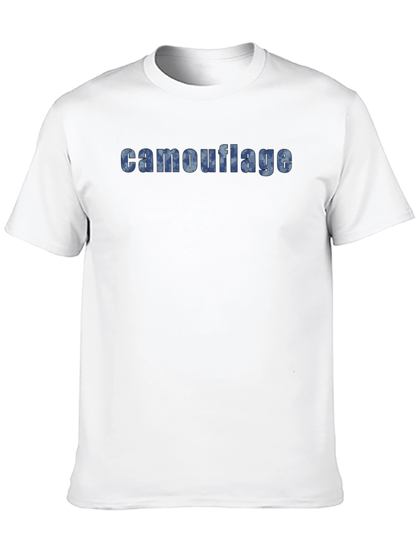 Camouflage Print Black Crew Neck T-Shirt