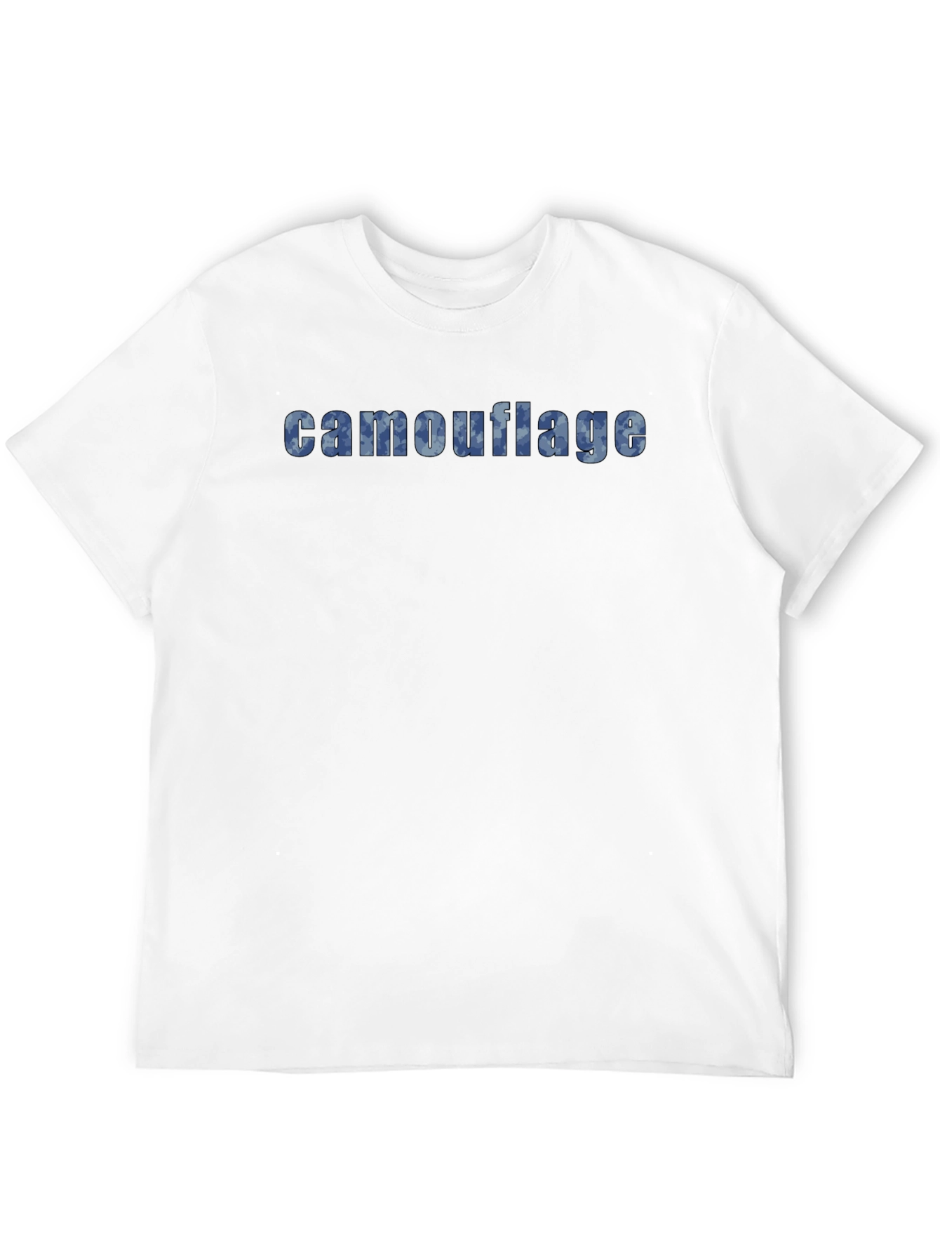 Camouflage Print Black Crew Neck T-Shirt