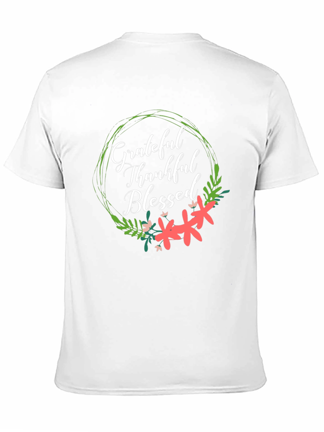 Grateful Thankful Blessed Floral T-Shirt