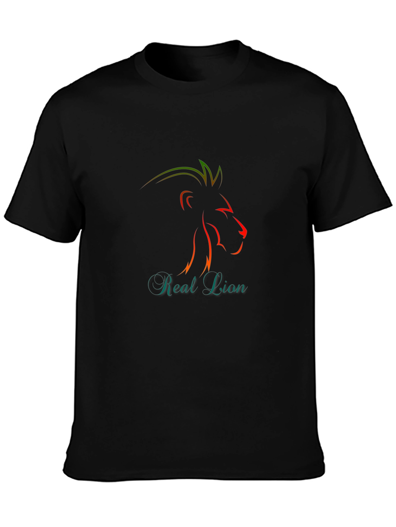 Stylish Black T-Shirt with Lion Graphic