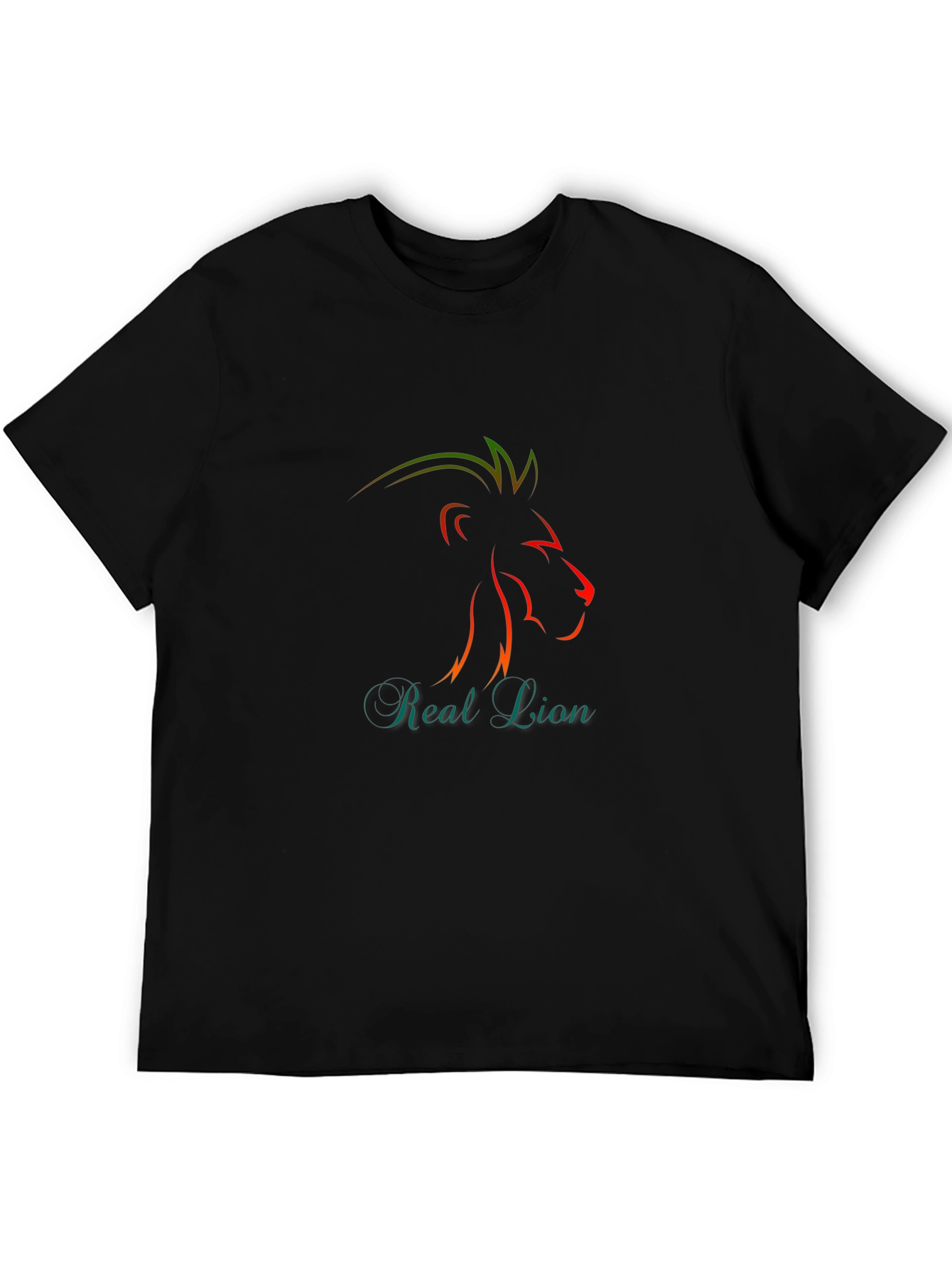 Stylish Black T-Shirt with Lion Graphic
