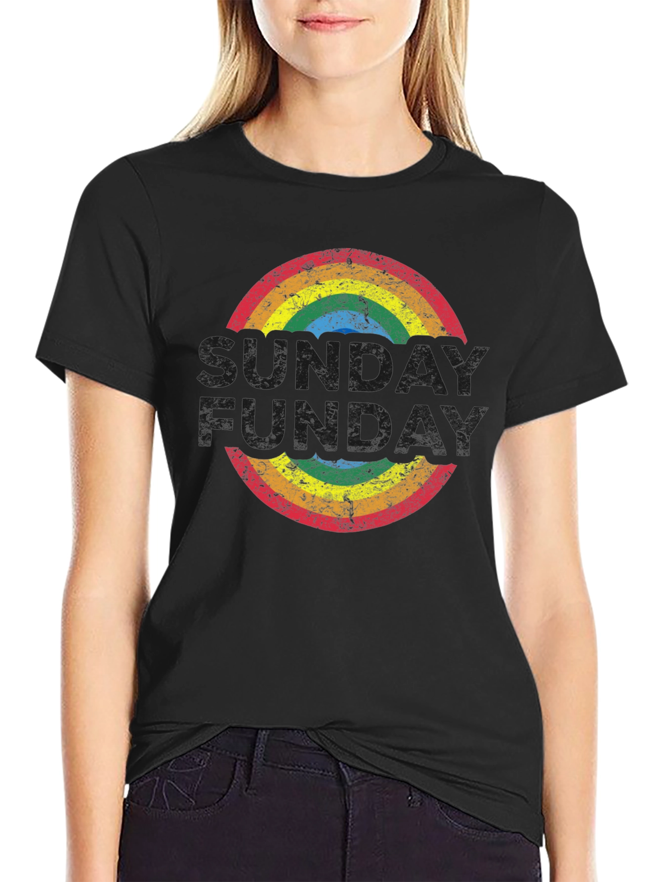 Retro Rainbow T-Shirt: Groovy Fun-Day Design