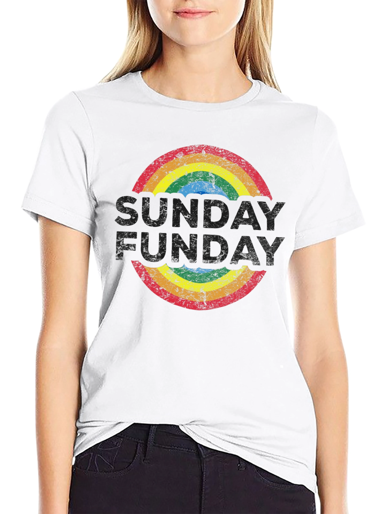 Retro Rainbow T-Shirt: Groovy Fun-Day Design