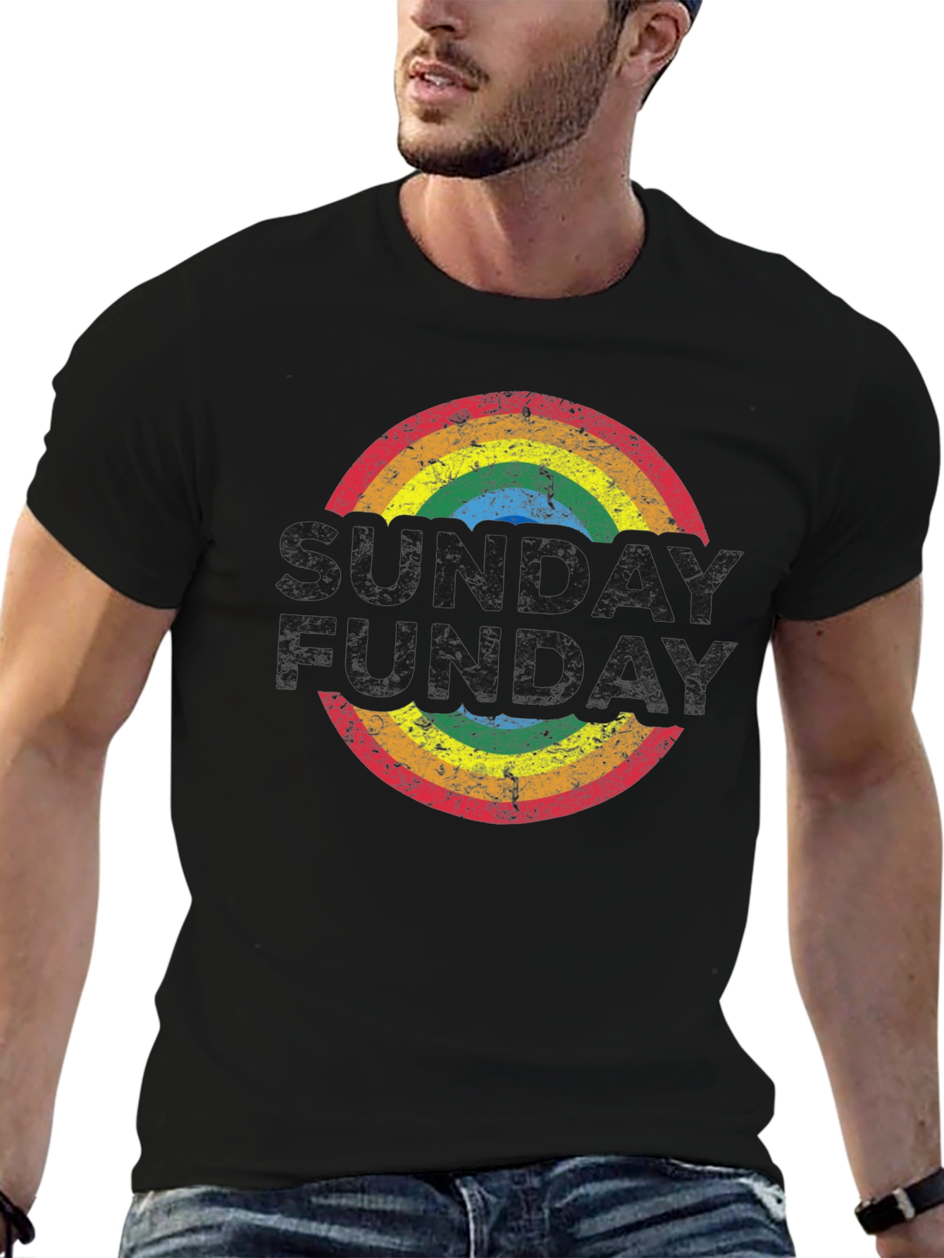 Retro Rainbow T-Shirt: Groovy Fun-Day Design