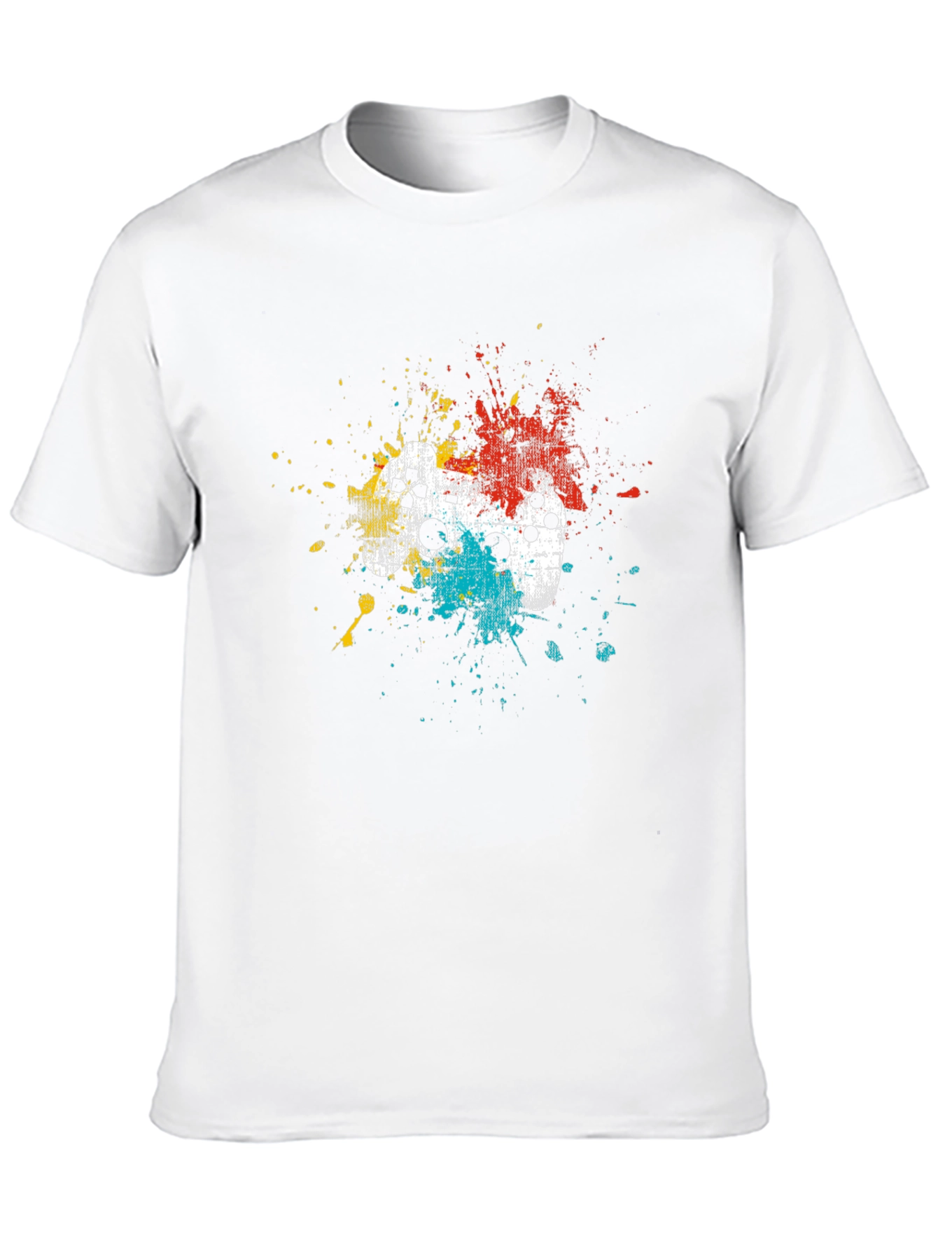 Gamer Controller Splatter Graphic T-Shirt - Black