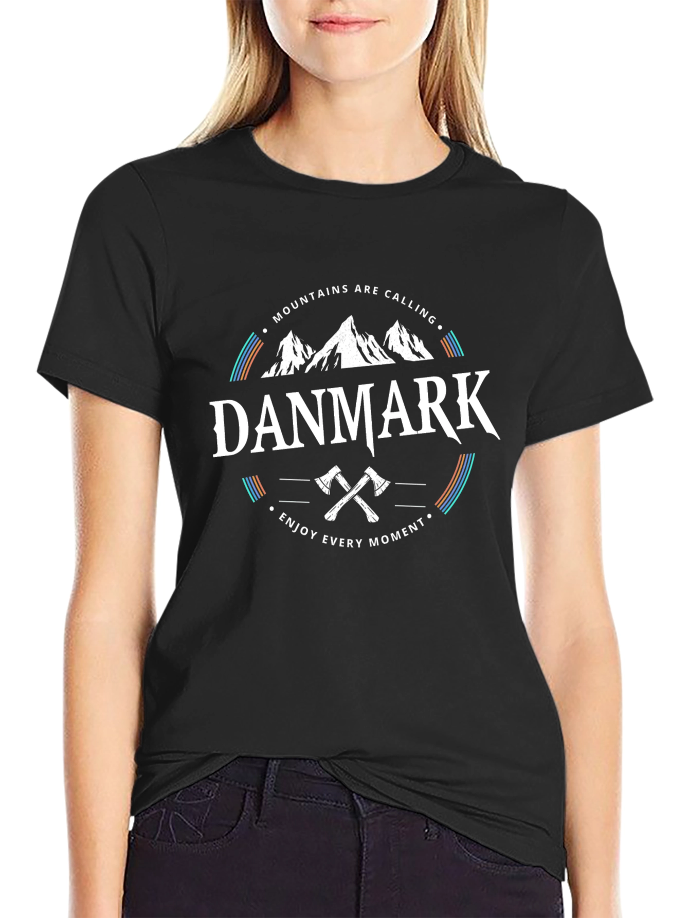Danmark Mountains Graphic T-Shirt - Enjoy Every Moment