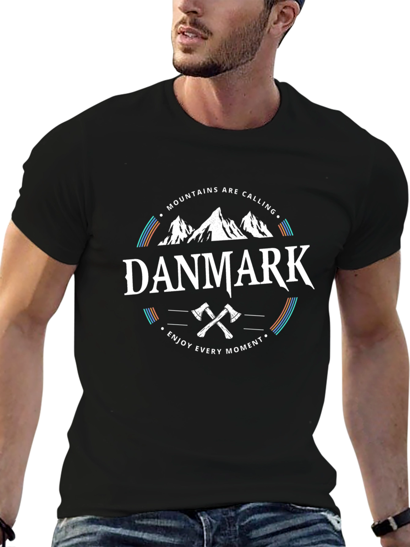 Danmark Mountains Graphic T-Shirt - Enjoy Every Moment