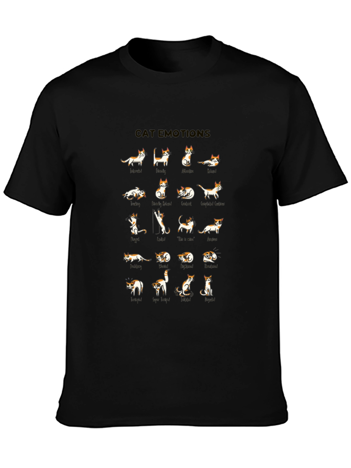 Cat Emotions Graphic T-Shirt - Express Yourself!