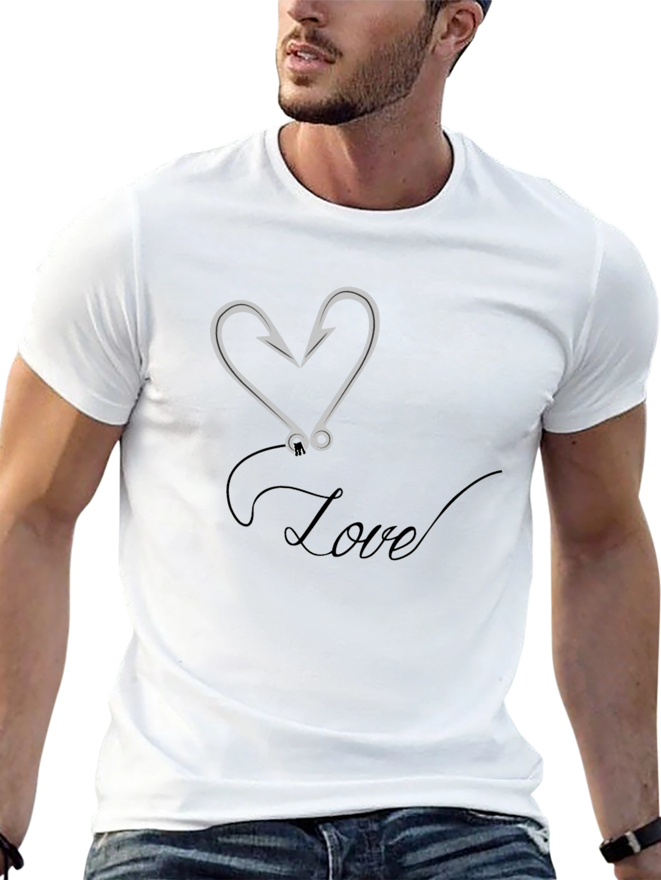 Love Fishing Hook Graphic Tee