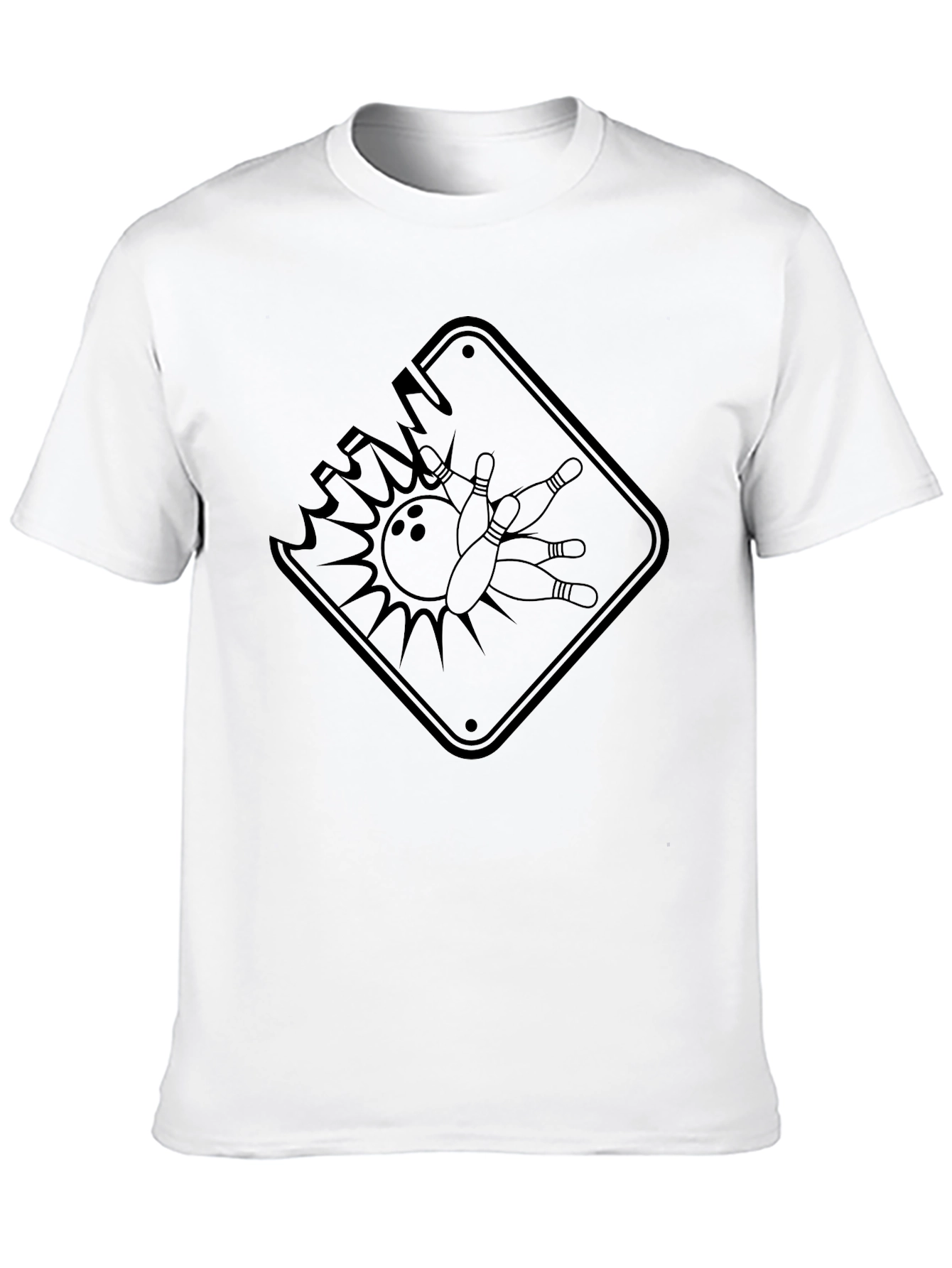 Bowling Strike Graphic Tee - Black