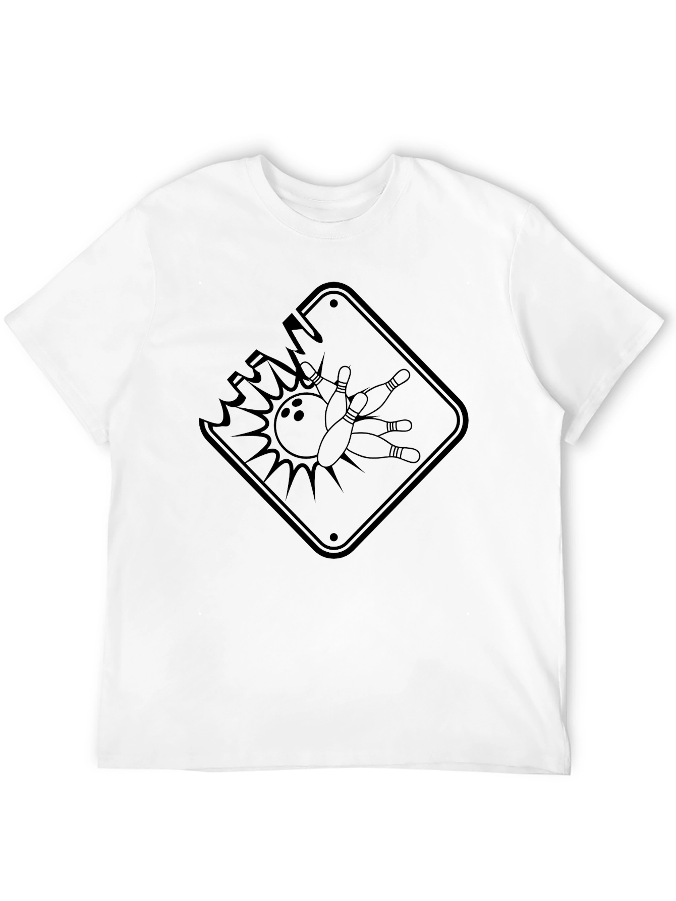 Bowling Strike Graphic Tee - Black