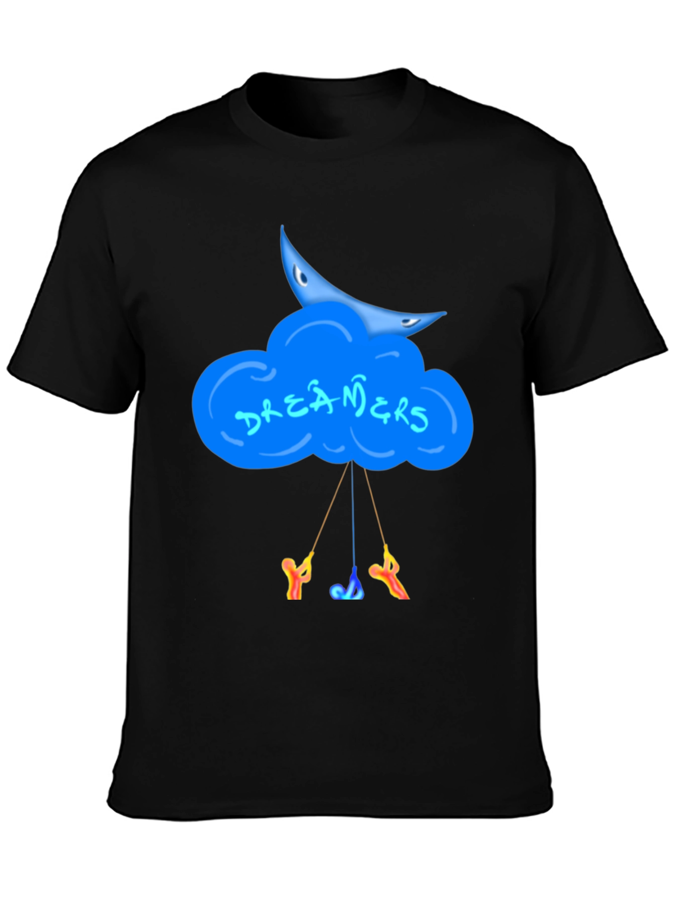 Dreamers Graphic Tee - Black Cotton Crew Neck