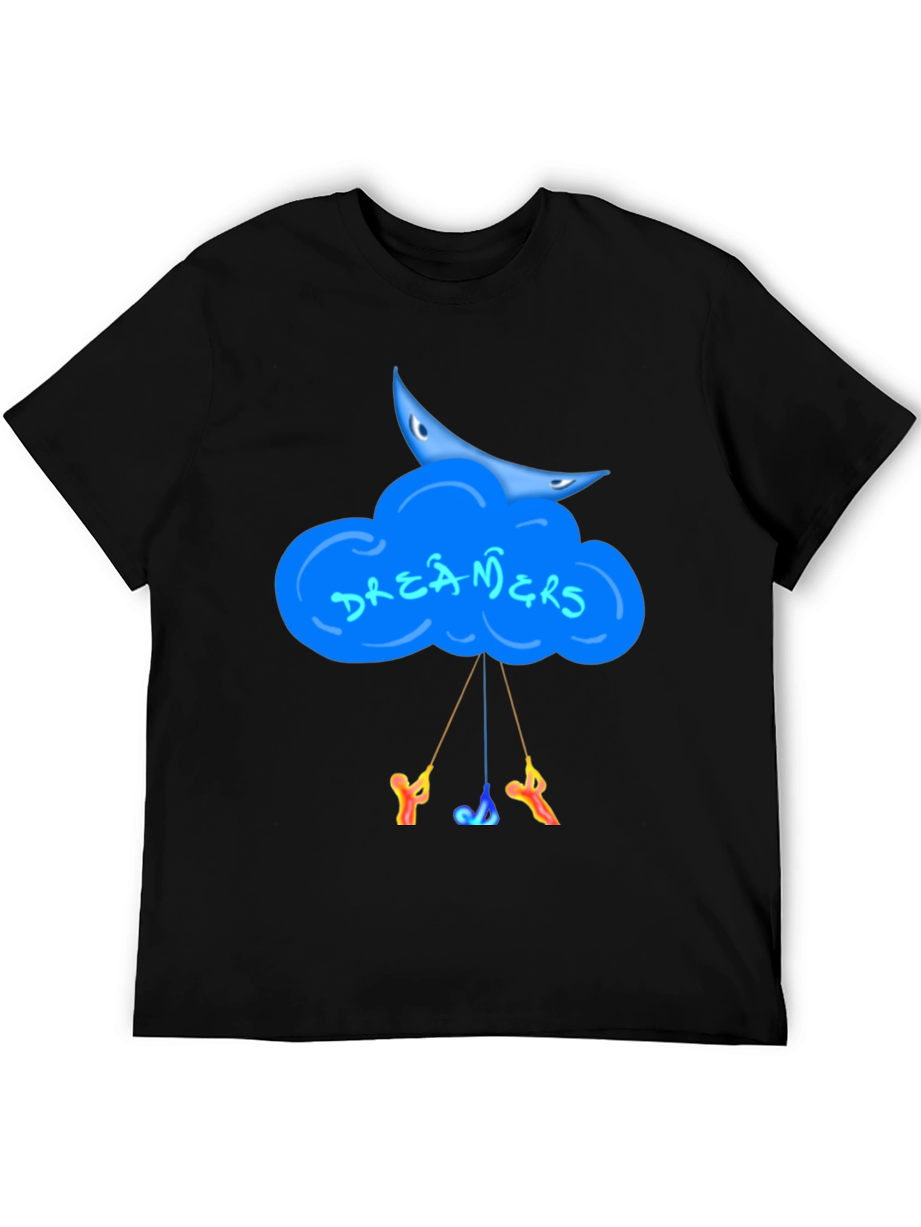 Dreamers Graphic Tee - Black Cotton Crew Neck