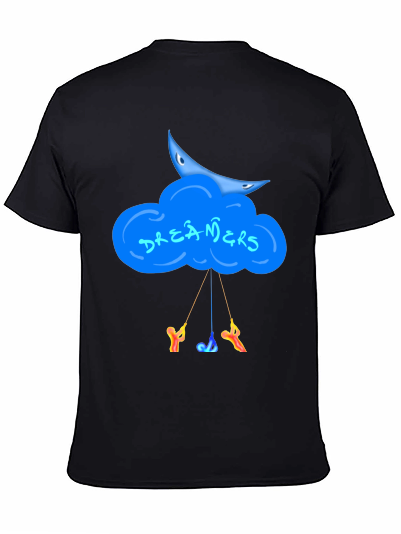 Dreamers Graphic Tee - Black Cotton Crew Neck