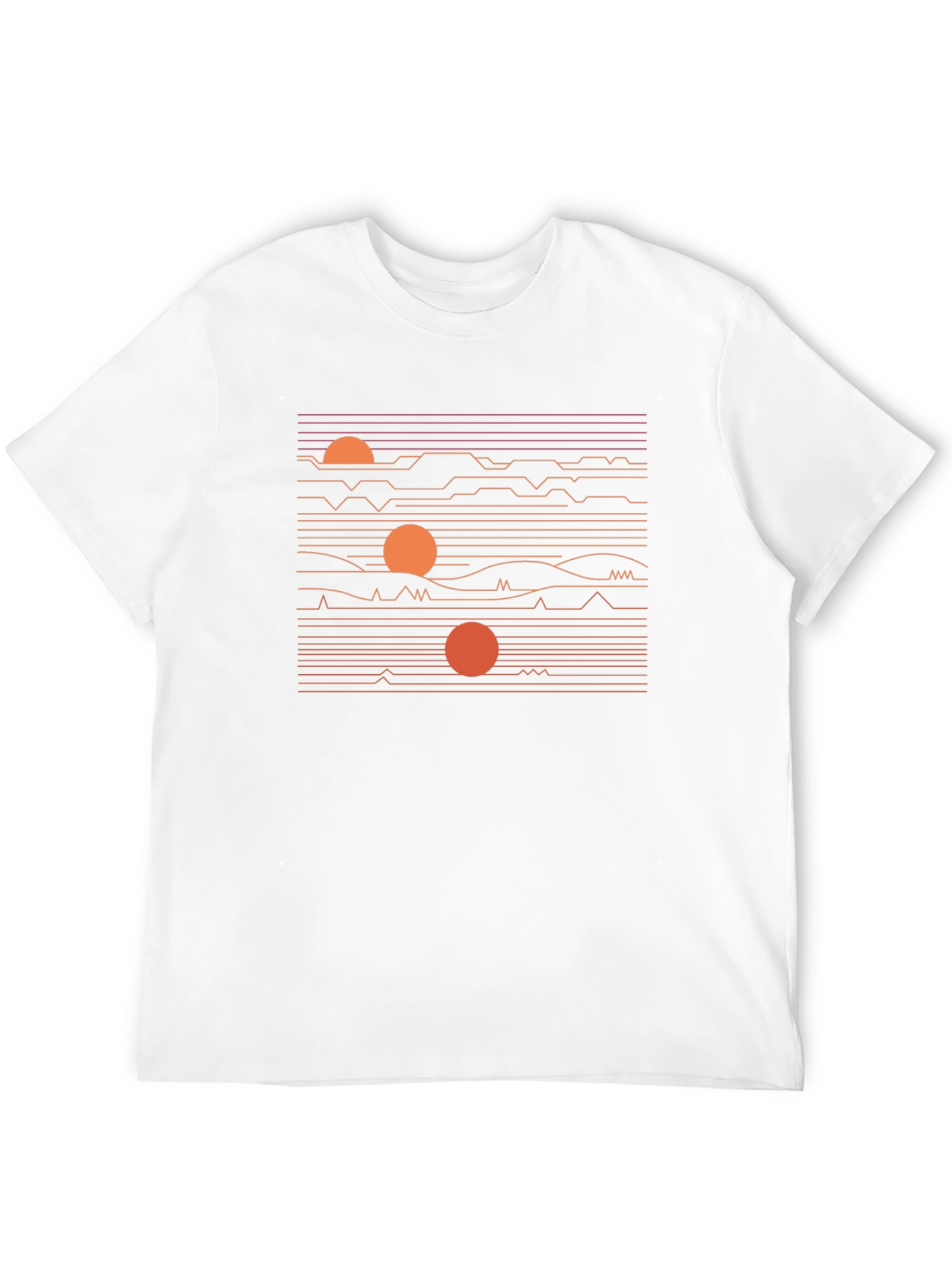 Retro Sunset Graphic Tee - Black Cotton Blend