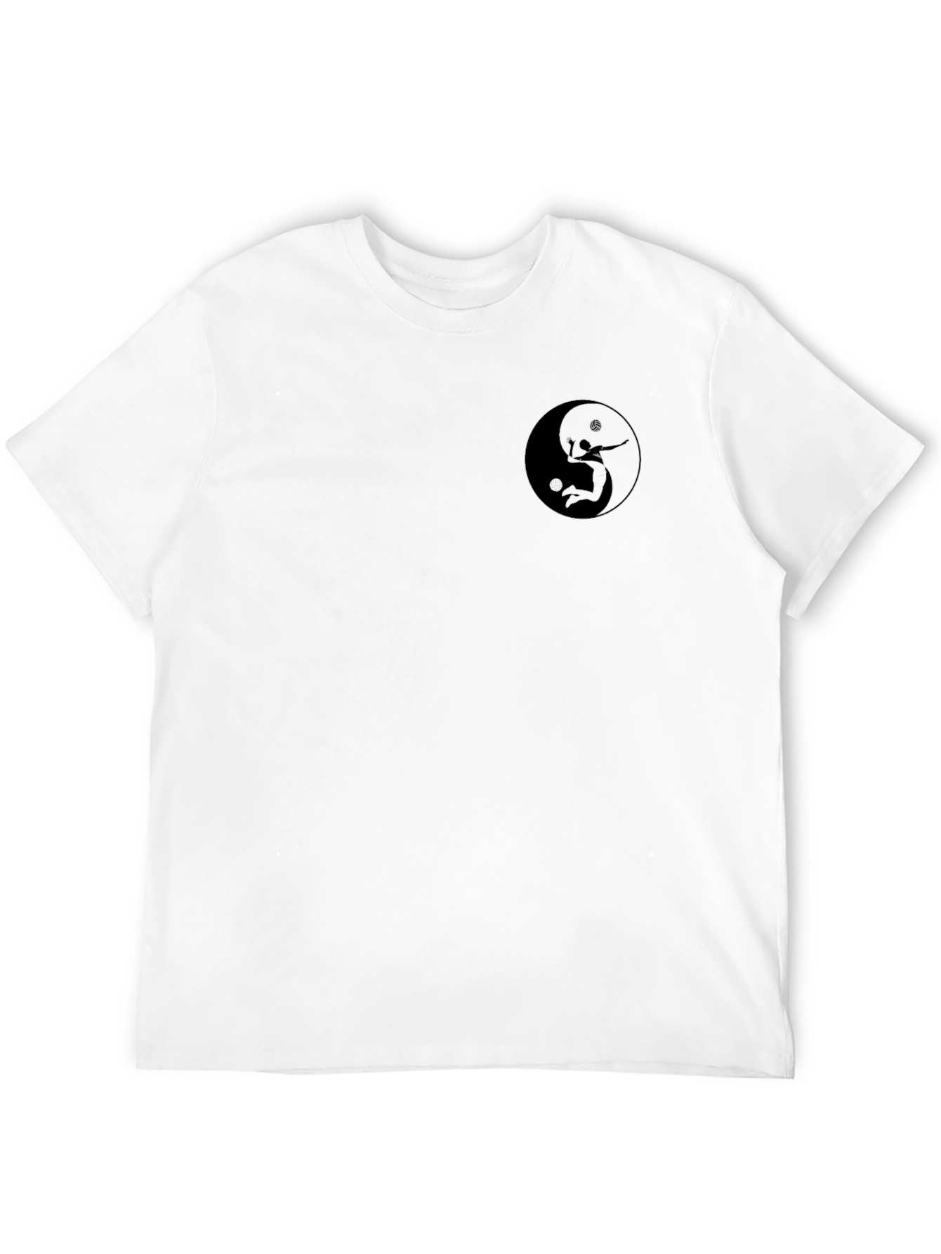 Yin Yang Volleyball Player Black T-Shirt