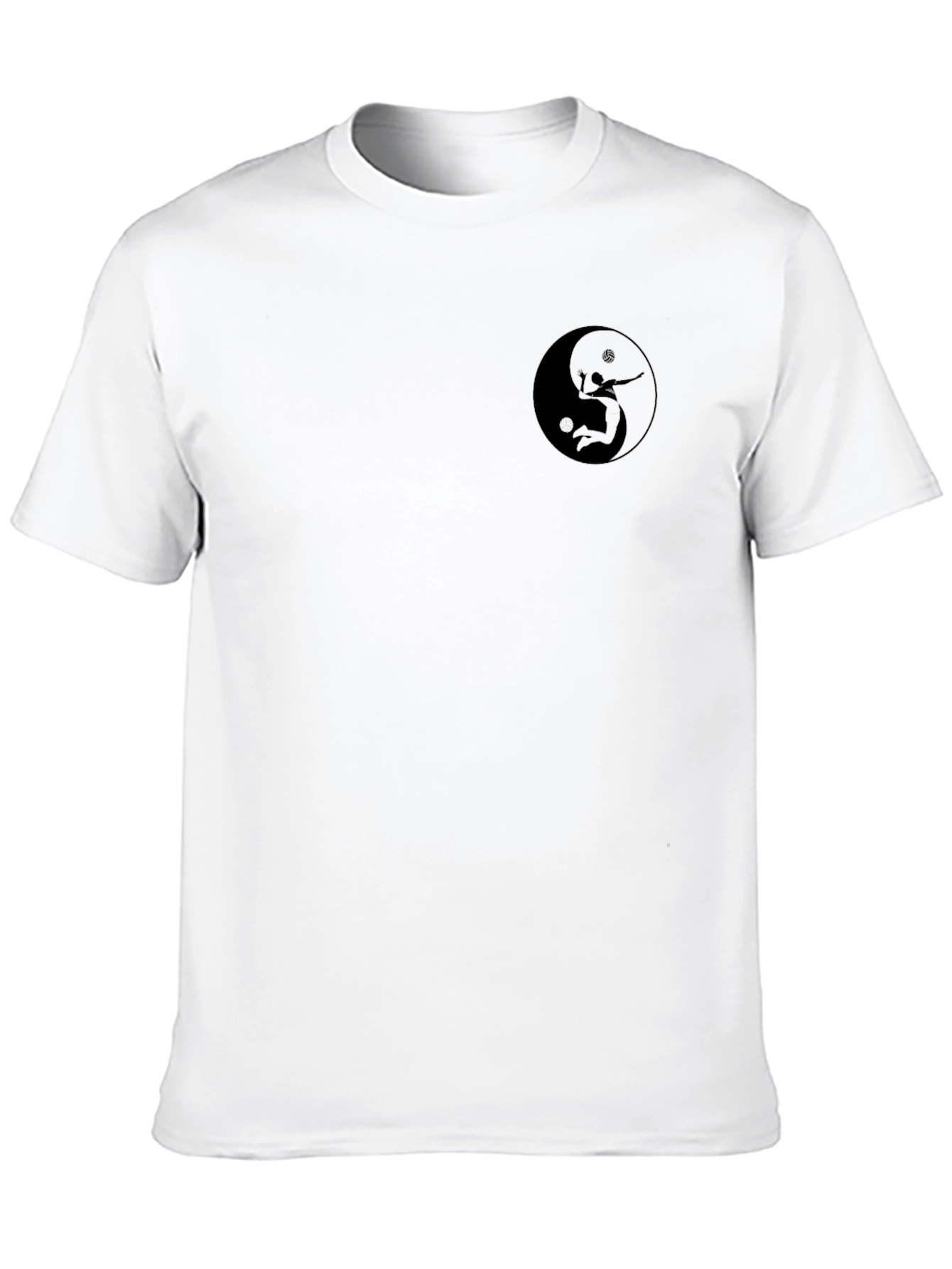 Yin Yang Volleyball Player Black T-Shirt