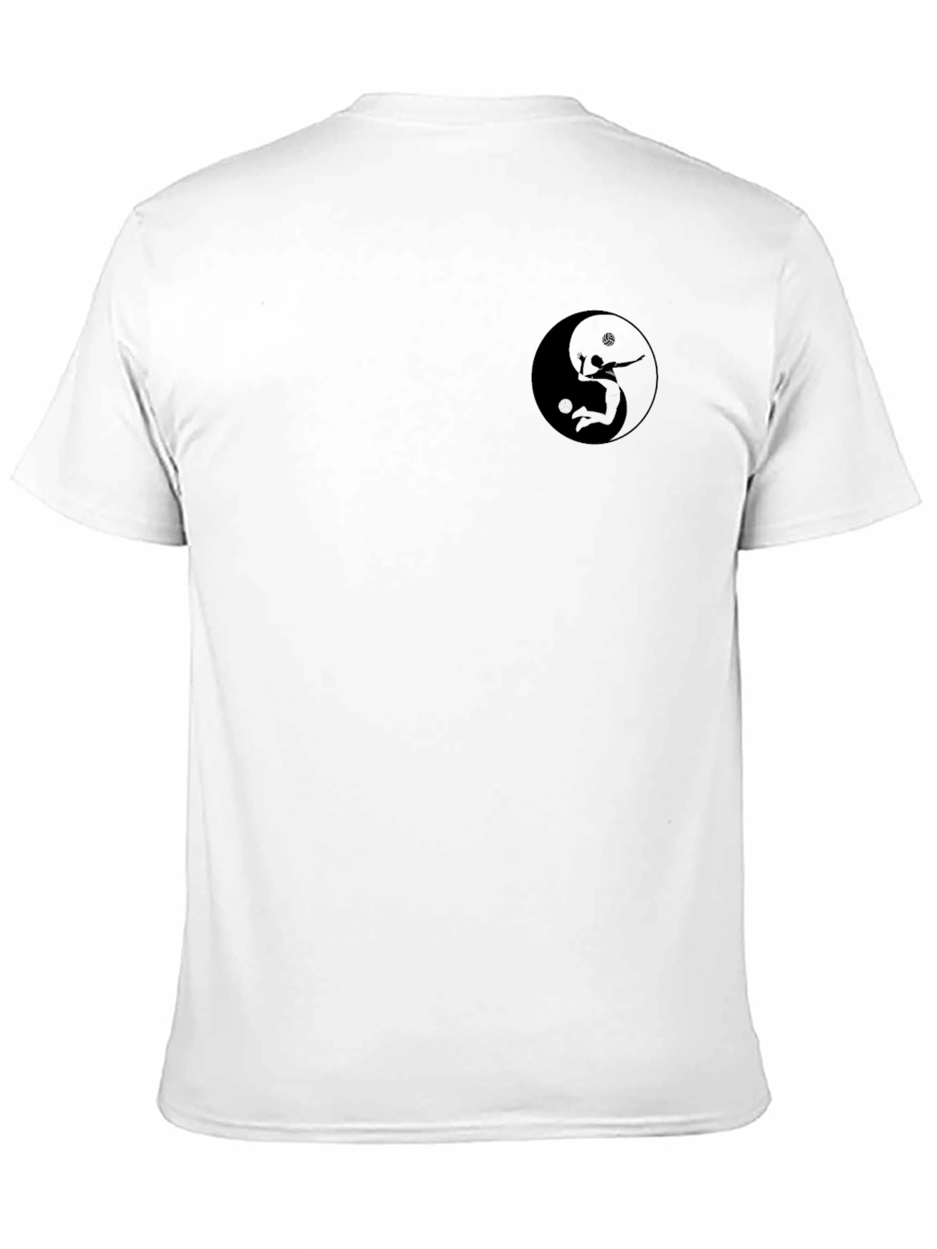 Yin Yang Volleyball Player Black T-Shirt