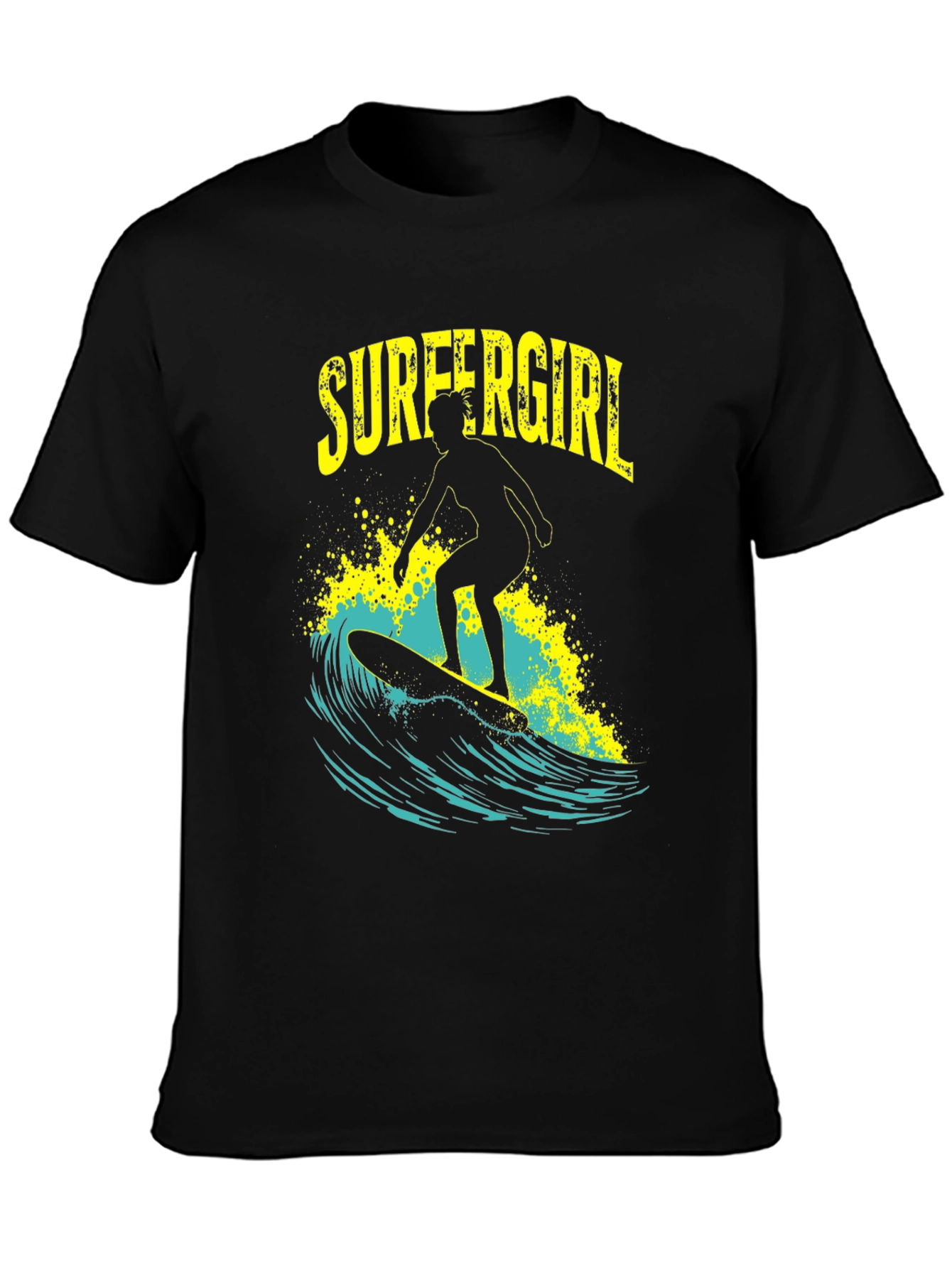 Surfer Girl T-Shirt - Black Graphic Tee