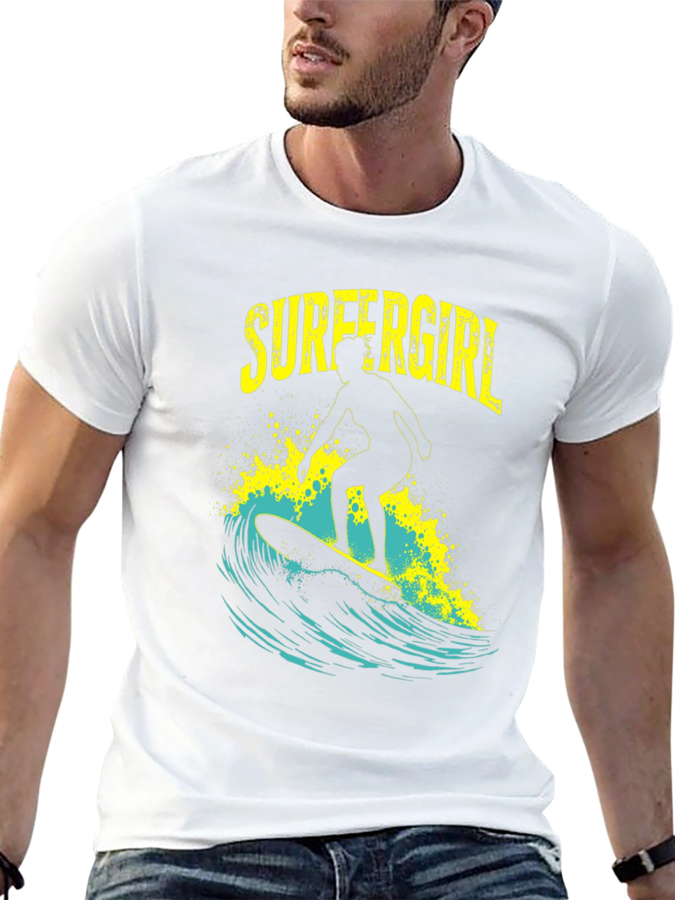 Surfer Girl T-Shirt - Black Graphic Tee