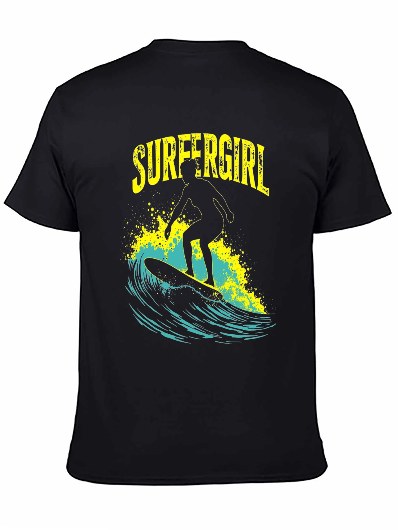 Surfer Girl T-Shirt - Black Graphic Tee