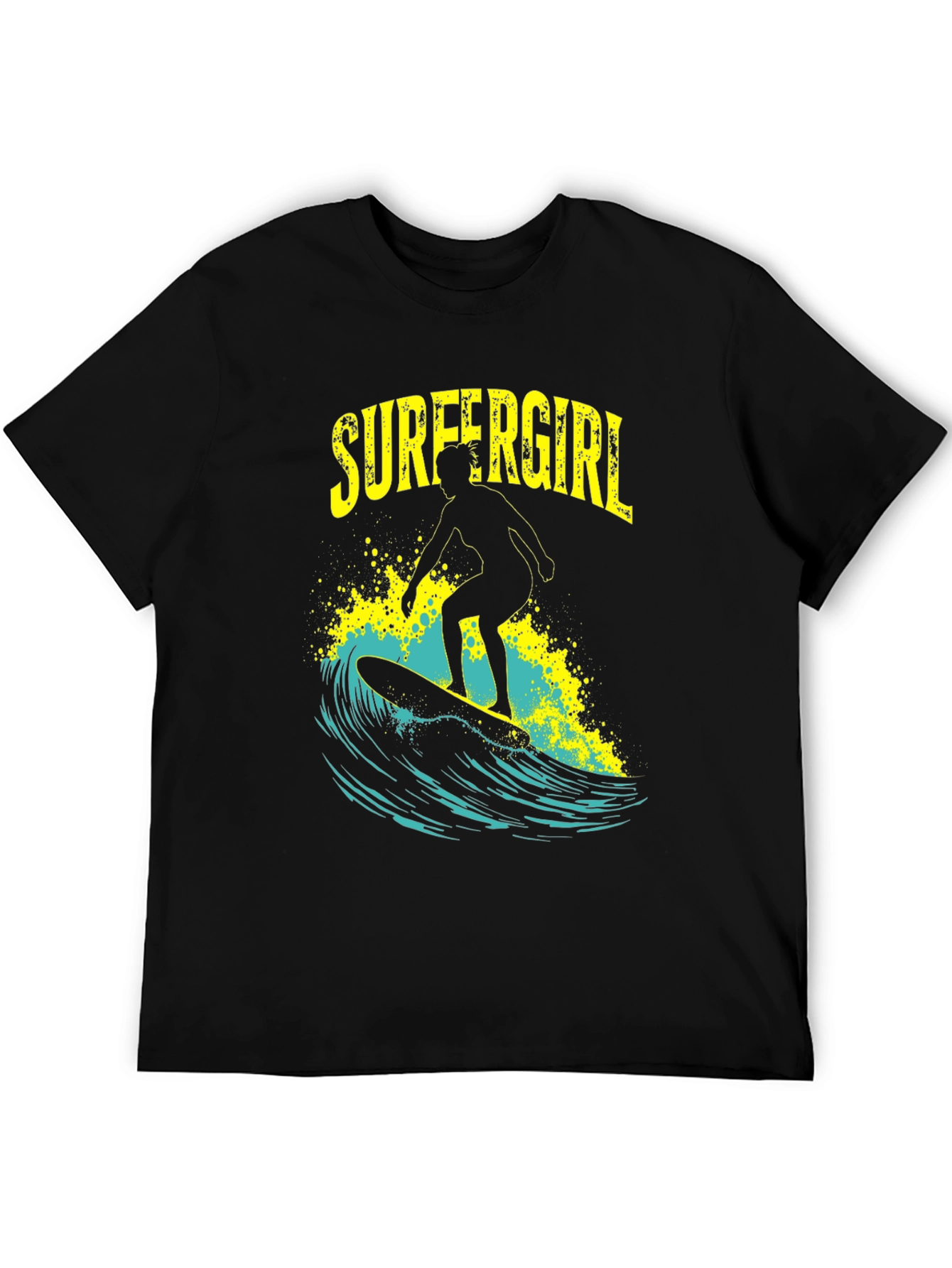 Surfer Girl T-Shirt - Black Graphic Tee