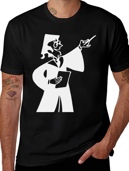 Funny Cartoon Teacher Black T-Shirt