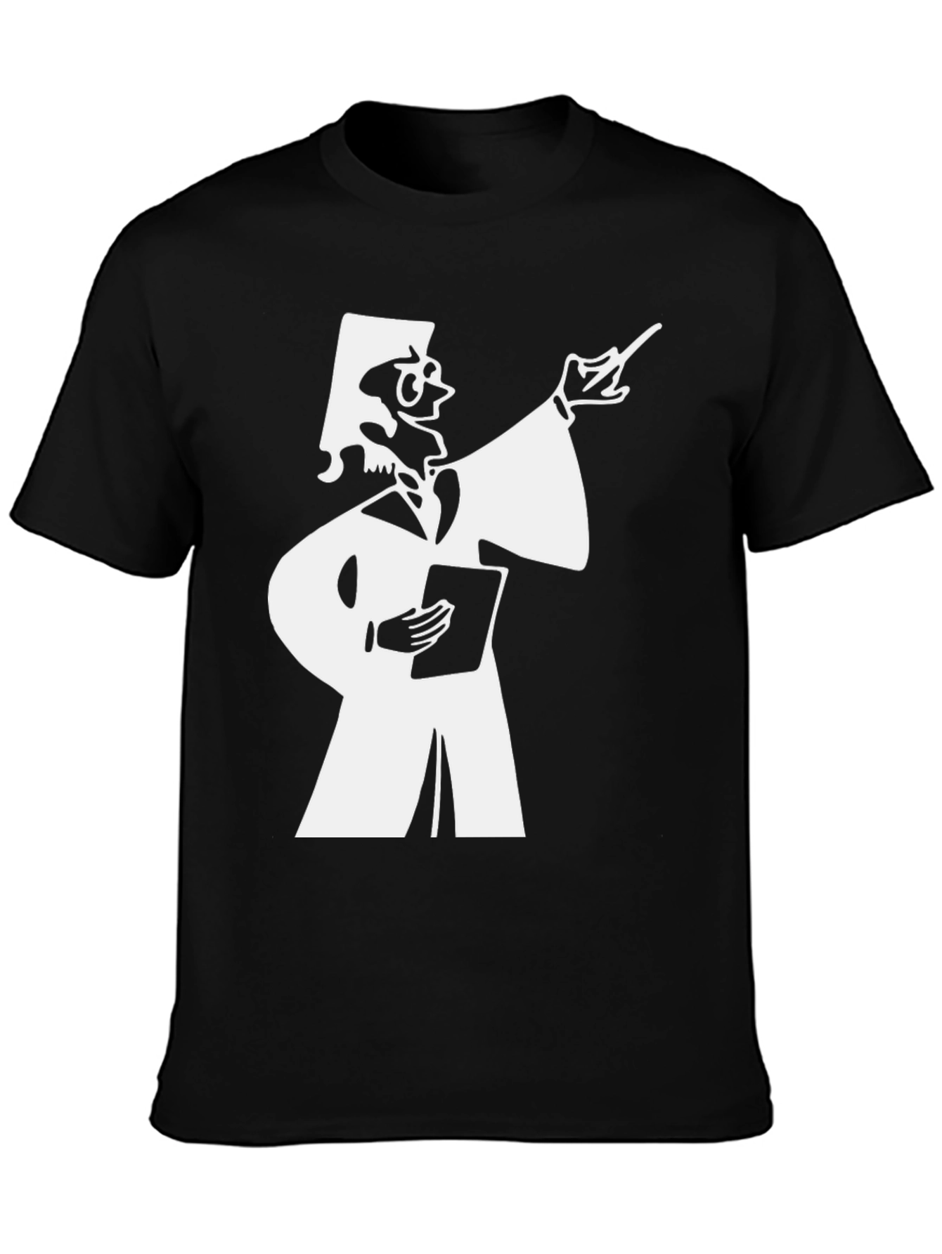 Funny Cartoon Teacher Black T-Shirt