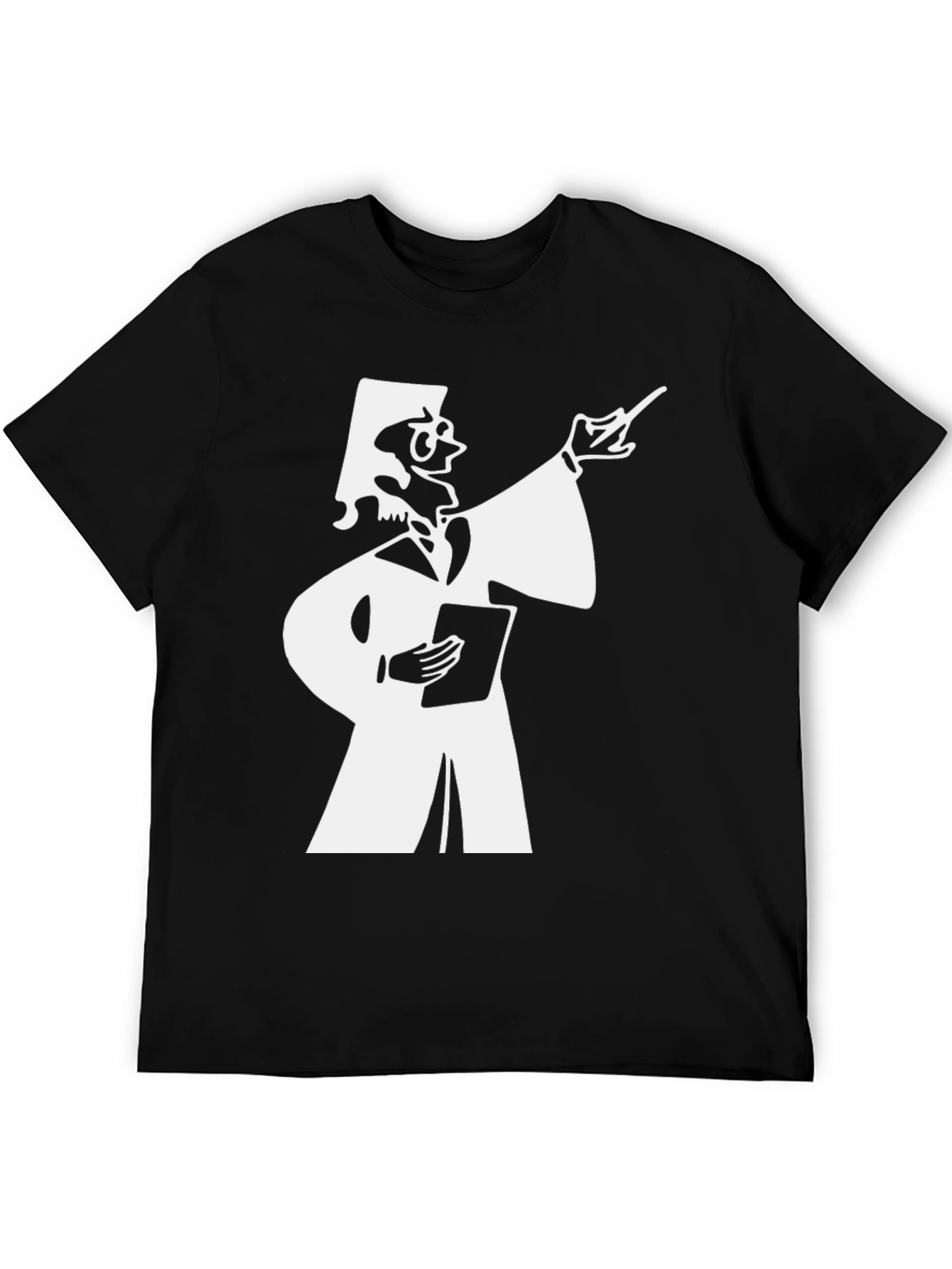 Funny Cartoon Teacher Black T-Shirt