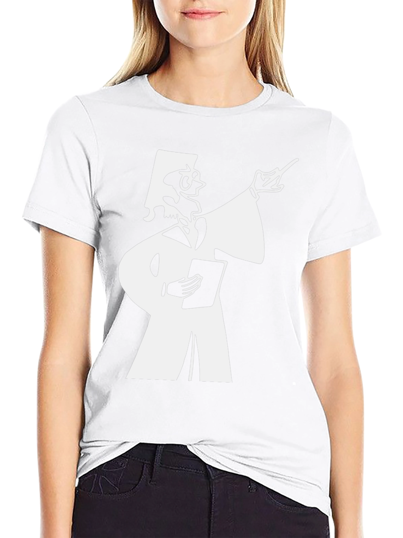 Funny Cartoon Teacher Black T-Shirt