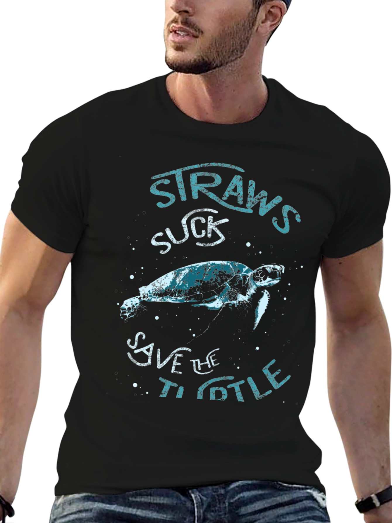 Straws Suck Save The Turtle T-Shirt