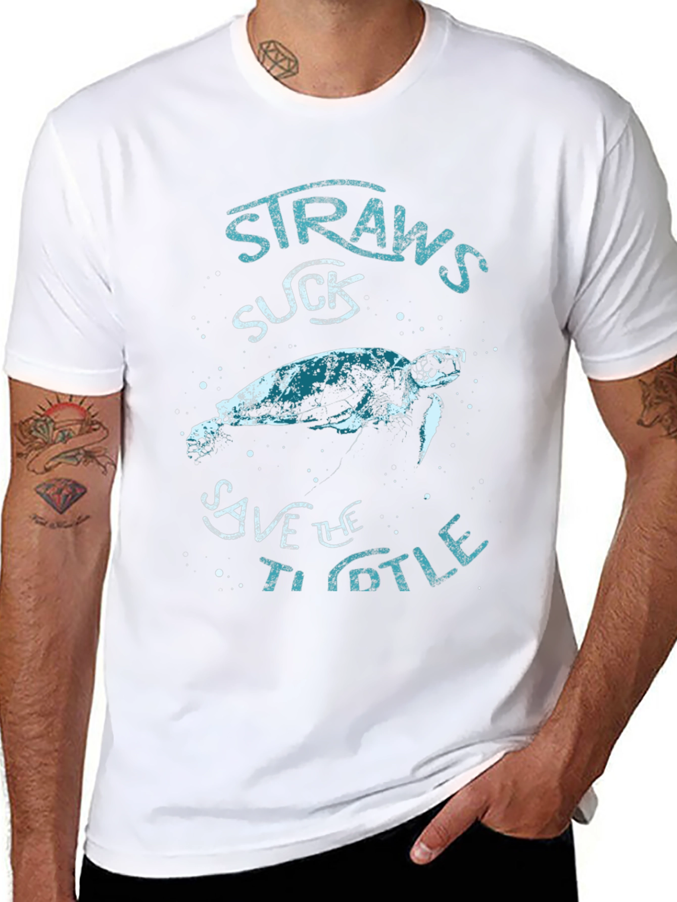 Straws Suck Save The Turtle T-Shirt