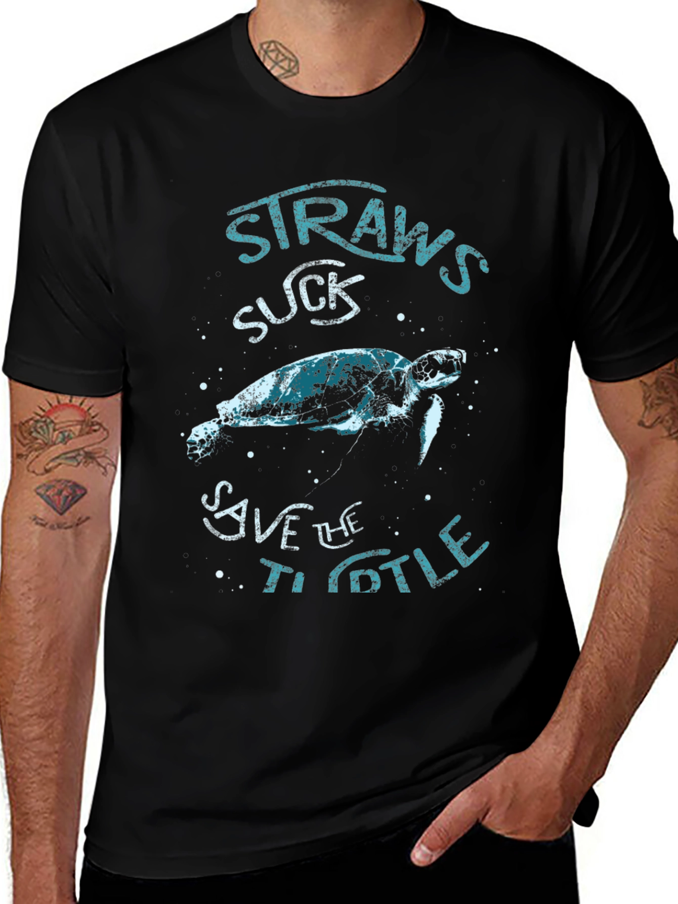 Straws Suck Save The Turtle T-Shirt