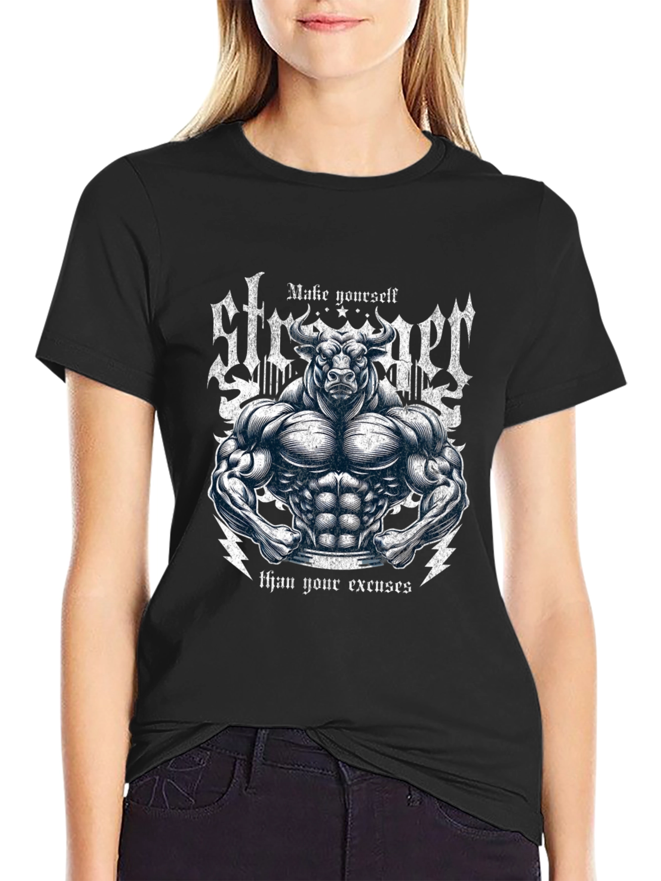 Stronger Than Excuses Graphic Tee - Black