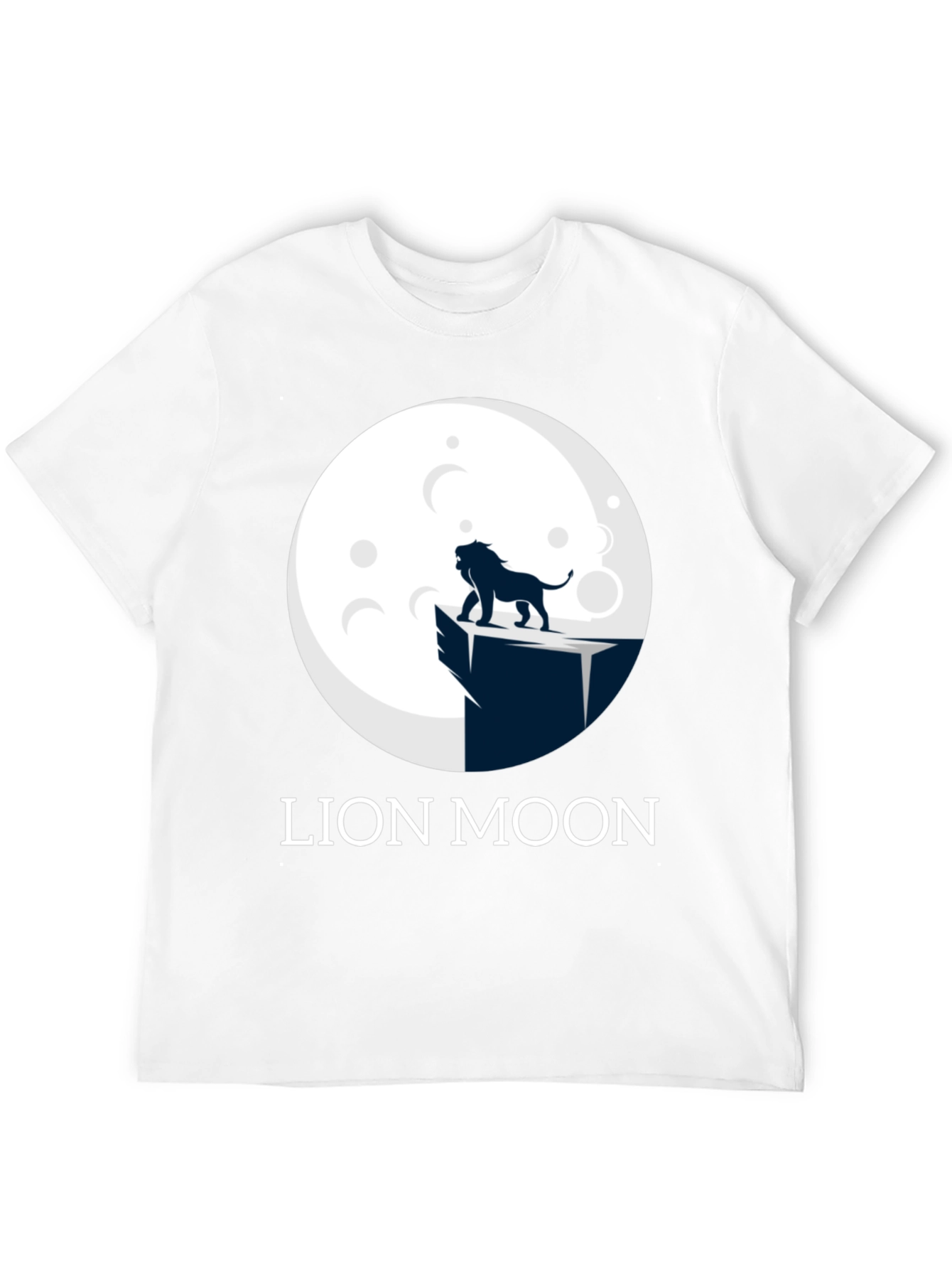 Lion Moon Graphic T-Shirt - Black Cotton Tee