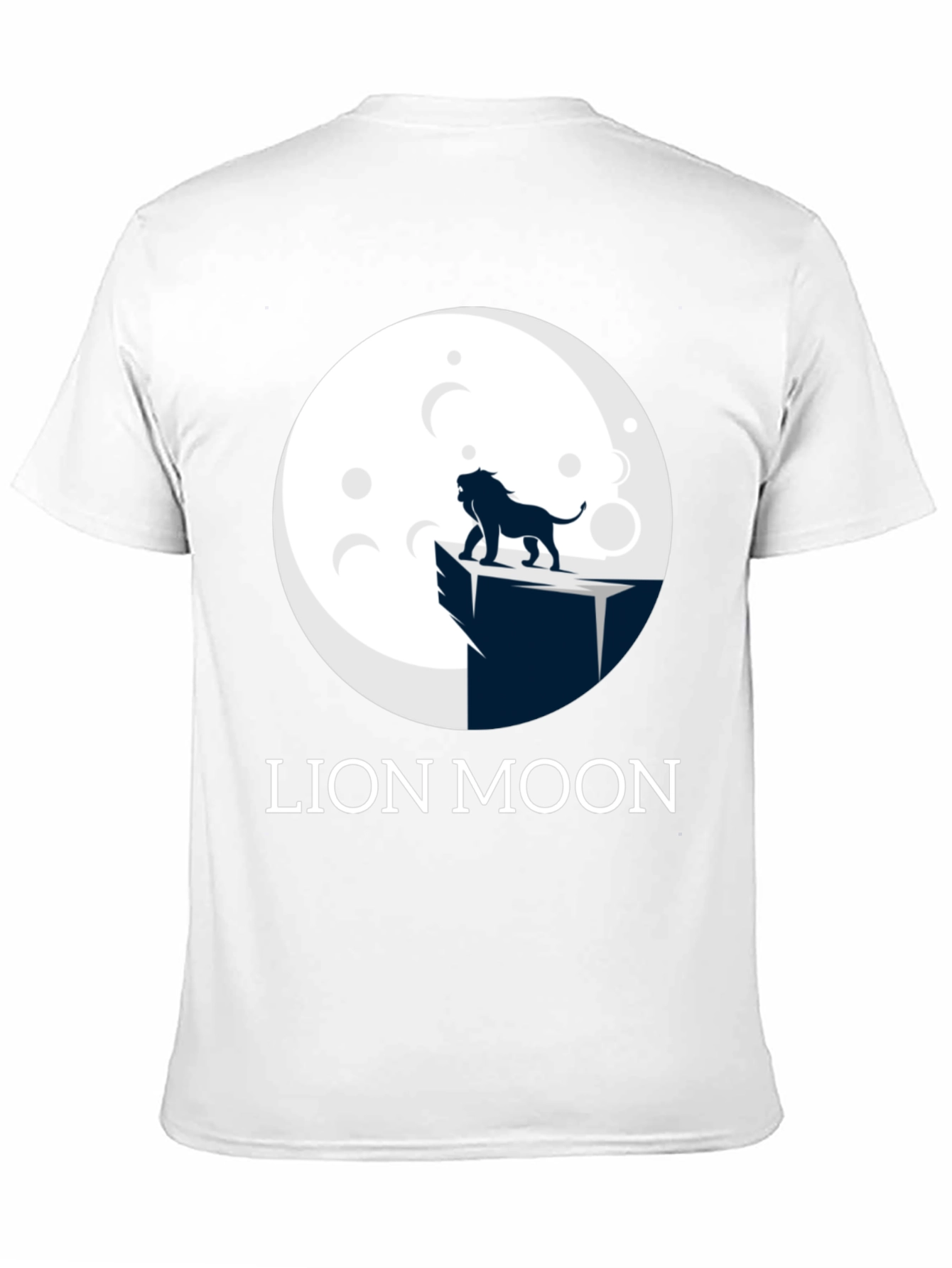 Lion Moon Graphic T-Shirt - Black Cotton Tee